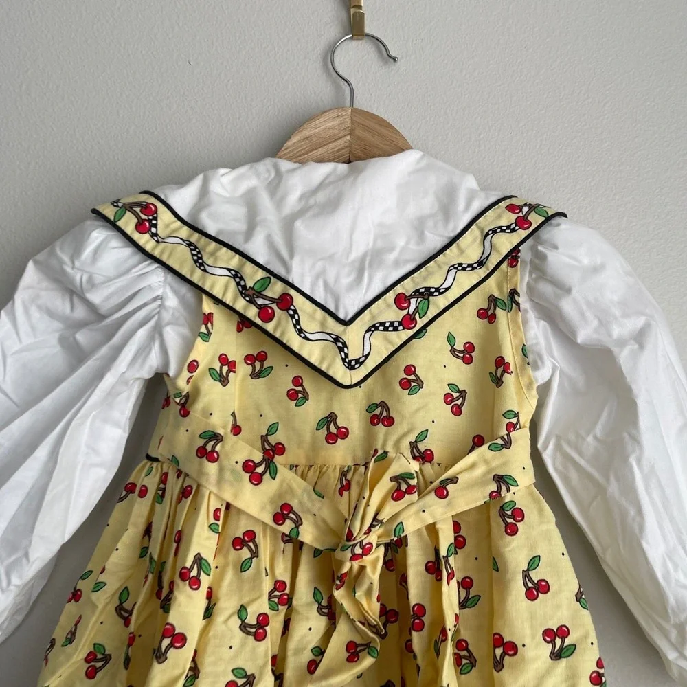Vintage‎ Daisy Kingdom Yellow Cherry Print Button Front Dress